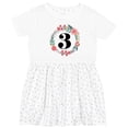 thumbnail image 3 of Inktastic 3rd Birthday Floral Wreath 3 Year Old Girl Girls Toddler Dress, 3 of 5