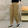 thumbnail image 3 of Ashirexll Winter Women Pants, High Waisted Pants for Women, Oversized Loose High Waisted Casual Trousers with Elastic Waist for Comfortable, 3 of 5