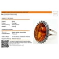 thumbnail image 4 of Sterling Silver and Baltic Honey Amber Classic Oval Ring, 4 of 6