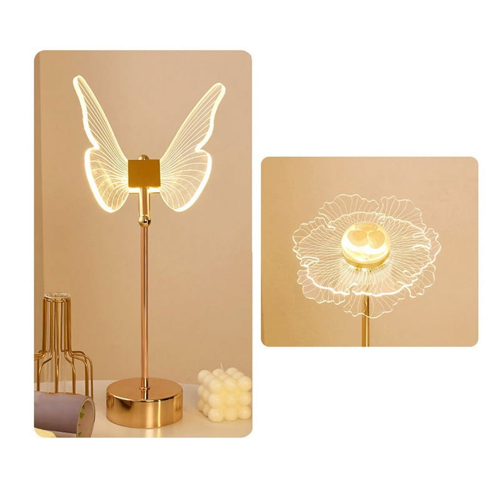 2026New Butterfly Table Lamp USB Rechargeable, Nordic Style Night Light for Bedroom Living Room Desk Decor