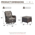 thumbnail image 2 of Giantfurnni Wicker Outdoor Furniture Patio Swivel Rocker Glider Chairs with Ottomans Set for Porch Balcony Deck Yard, 2 of 9