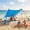 Blue, variant on KAMEROUT Beach Tent, 10FT Easy Pop Up Beach Canopy Sun Shade UPF 50+ Protection with 2 Windproof Stability Poles and Sandbags, Sky Blue