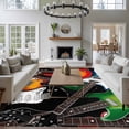 thumbnail image 3 of Guitar Area Rugs 5'x8', Washable Small Throw Rugs for Classroom Bedroom, Cartoon Modern Colorful Guitars Indoor Outdoor Rug Non-Slip Low Pile Carpet Runner Reversible Floor Mats, 3 of 8