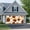Orange, variant on Pink Marble Garage Door Cover Banner 7 x 8 FT, Gold White Geometric Hexagon Modern Garage Door Curtains Backdrop with Grommets for Indoor Outdoor Wall Party Porch Yard Decorations Background