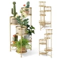 thumbnail image 1 of Gymax 6-tier Foldable Metal Plant Stand Flower Pot Display Rack Hinged Tray Shelf, 1 of 10