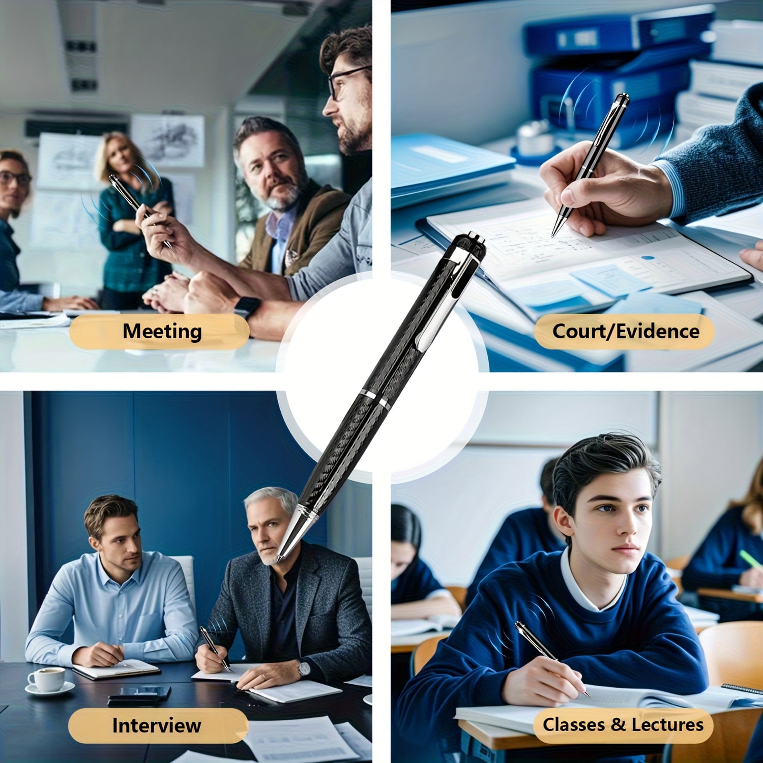 Intelligent Recording Pen 64GB Noise Cancelling USB MP3 Player Recorder 32GB Voice Control Portable Professional Recording Equipment