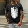 thumbnail image 2 of Men's Raglan T-shirt Retro Short Sleeve Round Neck Independence Day Printing Tops 4XL, 2 of 4