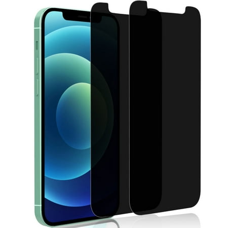 Hotpom Privacy Screen Protector for iPhone 12/ 12 Pro - Anti-Spy, Easy Installation, Case-Friendly Tempered Glass, 2 Pack