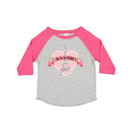 

Inktastic Paris Oo-la-la with Eiffel Tower and Flowers in Pink Heart Gift Toddler Boy or Toddler Girl T-Shirt