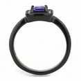 thumbnail image 3 of Black Womens Ring Anillo Para Mujer 316L Stainless Steel Ring with AAA Grade CZ in Tanzanite, 3 of 4