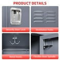 thumbnail image 5 of 72-Inch Tall Metal Locker, Modern 9 Door Lockers with Pothook and Security Door Lock, Solid Storage Locker for Home, Gym, School, Office, Basement (Gray), 5 of 9