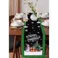 thumbnail image 2 of Table Runners 48 Inches Long Dress Scarves, Christmas Cat Snowman Farmhouse Kitchen/Dining Table Runner, Short Coffee Tablerunners, Green Buffalo Plaid Winter Snowflake 13x48 Inch, 2 of 7