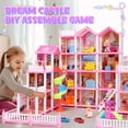 thumbnail image 2 of JoyStone Dollhouse, 20 Rooms Playhouse with 4 Dolls Playset with Furniture&Light Strip& Rotating Slide, Gift Toy for Kids Ages 3-8, 2 of 8