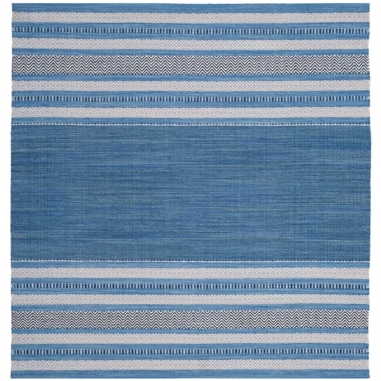 SAFAVIEH Montauk Jobeth Striped Cotton Area Rug, Blue/Grey, 9' x 12'