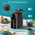 thumbnail image 3 of Wancle Burr Coffee Grinder - Electric Coffee Bean Grinder - Adjustable with 28 Settings - 2-12 Cups - Professional Electric Flat Burr Grinder (Plastic, Black), 3 of 7