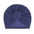 thumbnail image 1 of Turban Knot Inner Hijab Forehead Solid Color Simple Style Stretch Pleated Headscarf Universal Headwear Bonnet Wedding Navy, 1 of 7