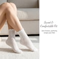 thumbnail image 6 of 6 Pairs Women Ruffle Crew Socks, Cute Frilly Cotton Casual Ankle Dress Socks, 6 of 7