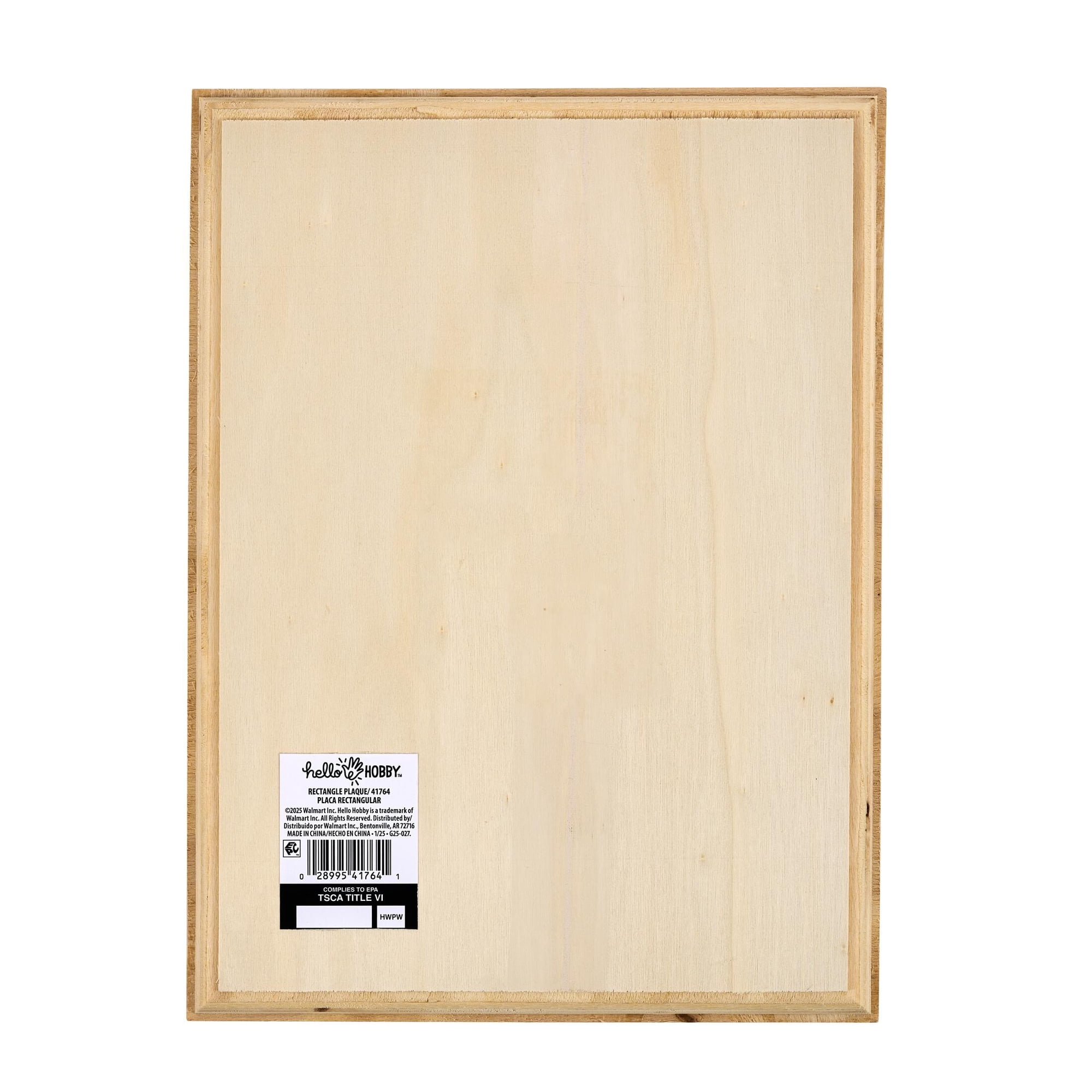 Hello Hobby Wood Rectangle Plaque, 9 in x 12 in
