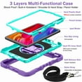 thumbnail image 5 of Dteck for iPad Mini 7 (A17 Pro) 2024/ Mini 6 8.3" Case with Pencil Holder Kickstand, Heavy Duty Shockproof Rugged Shoulder Strap Protective Cover,360° Rotate Hand Strap/Stand, Purple, 5 of 9
