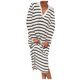 thumbnail image 1 of Vestidos Para Mujer Verano Otoño 2024 Vestido de Rayas de Manga Larga Con Cuello En V y Abertura Lateral Vestidos Largos Casuales, 1 of 3