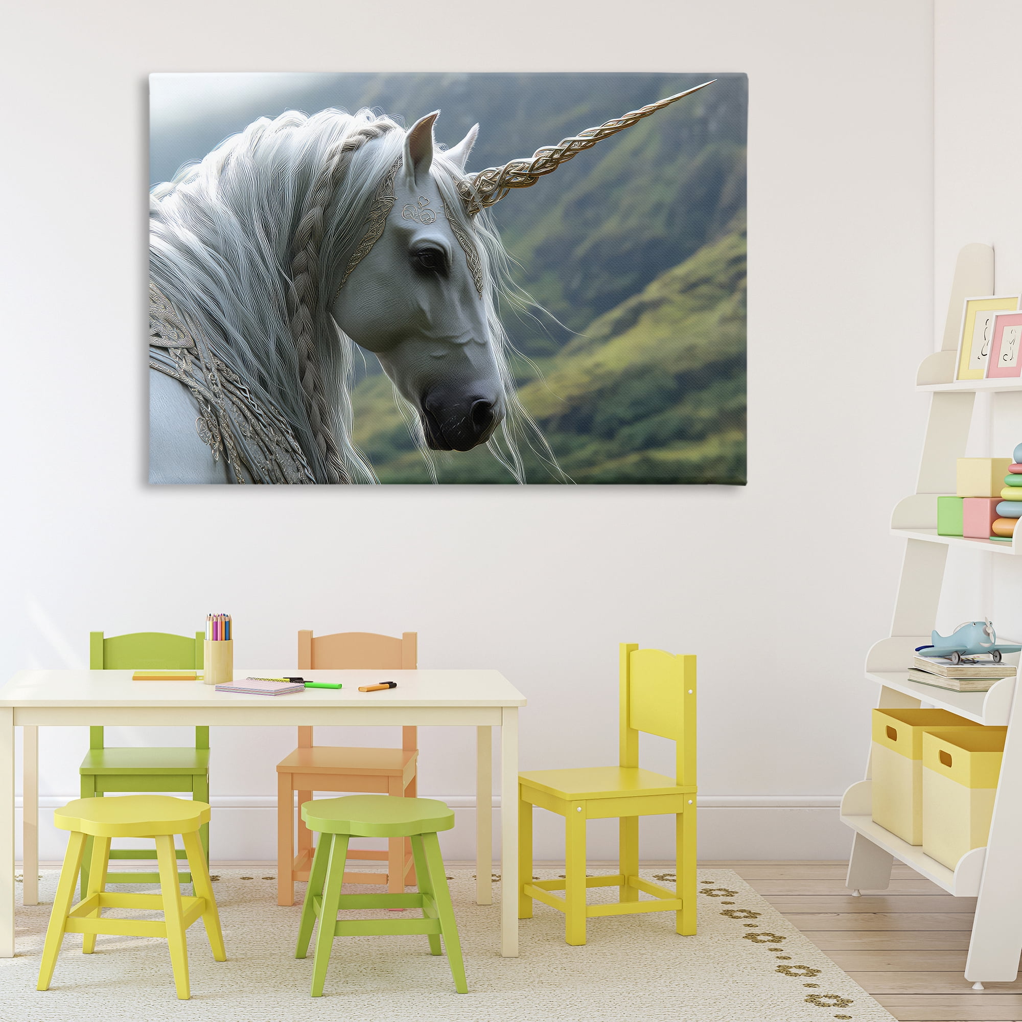 Stupell Industries Celtic Unicorn Braided Mane Canvas Wall Art, design by The Wands Want