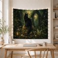 thumbnail image 5 of Armchair Bookshelf Cat with Forest Night Prominent Main, Cozy Dark Academia for Book Lovers, Reading Nook Wall Decor, Graduation Gift, Tapestry Wall Hanging for Bedroom and Dorm, 5 of 7
