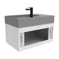 thumbnail image 4 of Amazon 30" White Wood Floating Vanity with Gray Top and Black Trim, 4 of 10