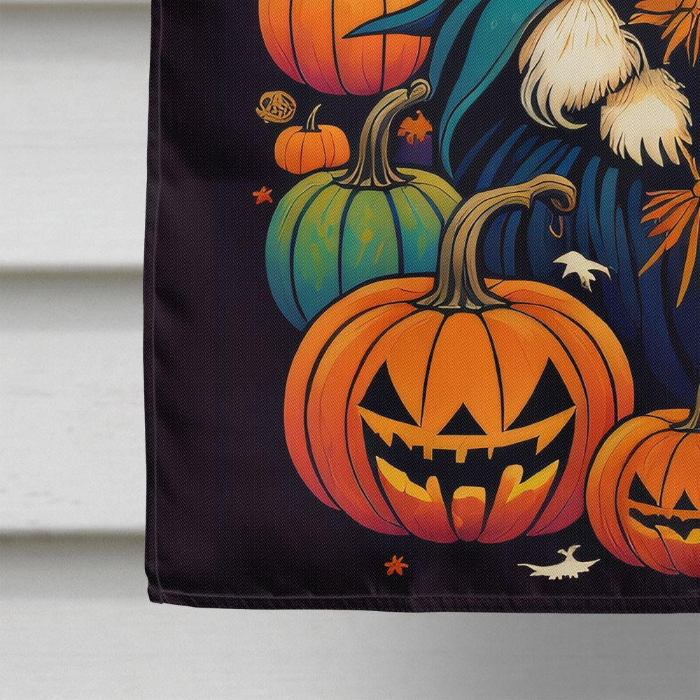 Halloween Coton De Tulear Dog House Flag 28x40IN Double-Sided Polyester Decorative Sleeve Pole Flag for Outdoor Home Garden