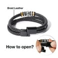 thumbnail image 3 of Braided Leather Bracelet for My Son “I Will Always Be With You” Men's Double Row Magnetic Closed Personalized Bracelet, Wristband Bracelet, Men's Leather Rope Bracelet Holiday Gift, 3 of 7