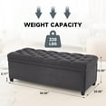 thumbnail image 2 of 50" Storage Ottoman Bench, Tufted Ottoman with Storage Bench for Living Room, Large End of Bed Bench Ottomans, Modern Entryway Benches, Window & Bedroom Benches for Foot of Bed,Darkgray, 2 of 16