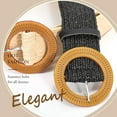 thumbnail image 4 of 4 Pack Straw Woven Elastic Stretch Waist Belt Fashion Boho Dress Braided Belts for Women, 4 of 6
