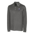 thumbnail image 2 of Men's Cutter & Buck Steel Northwestern Wildcats Vault Advantage Tri-Blend Pique Big & Tall Long Sleeve Polo, 2 of 3