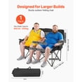 thumbnail image 2 of VEVOR Double Camping Chair, Oversized Two Person Camp Chair with 660 lbs Heavy Duty Support, with Dual Cup Holders, Wine Glass Holders, Magazine Straps, Carry Bags for Outdoor, Beach, 1 Pack, 2 of 9