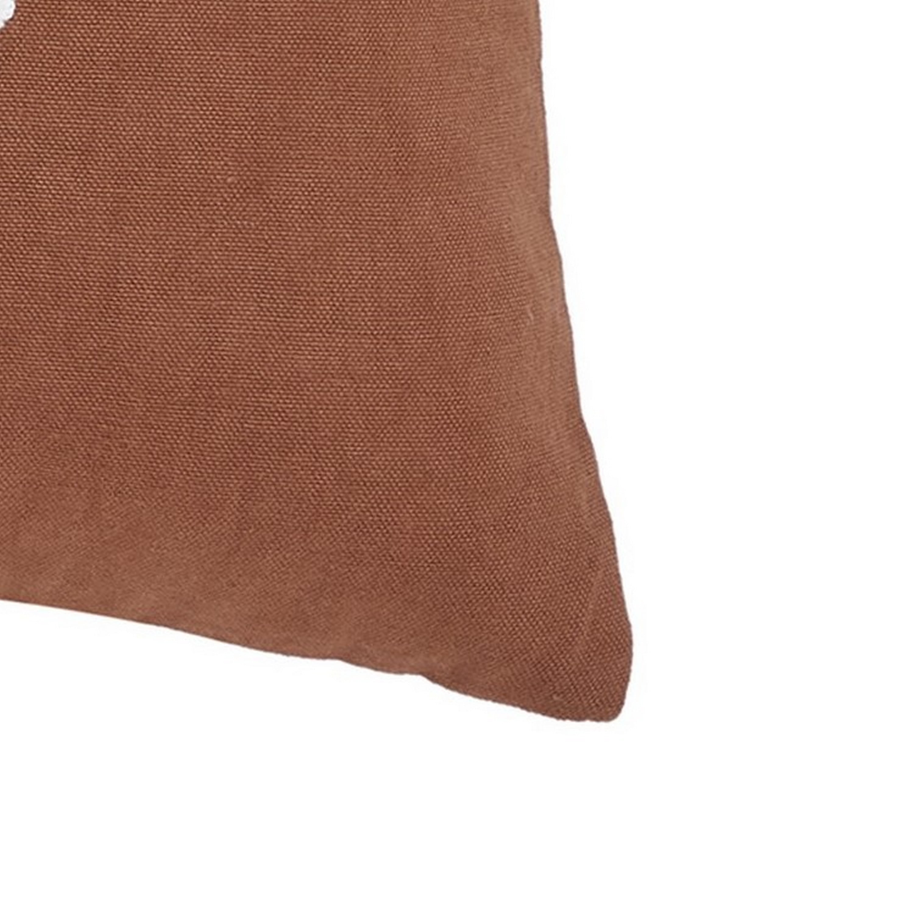 VCNY Home Our Nest 18" x 18" Umber Brown Embroidered Cotton Decorative Pillow