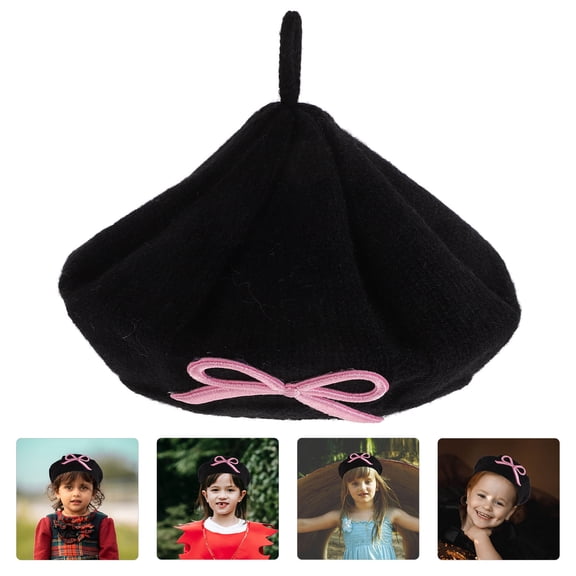 TABLZONE Toddler Beret Black Warm Knitted 1Pcs for Kids Special Occasions