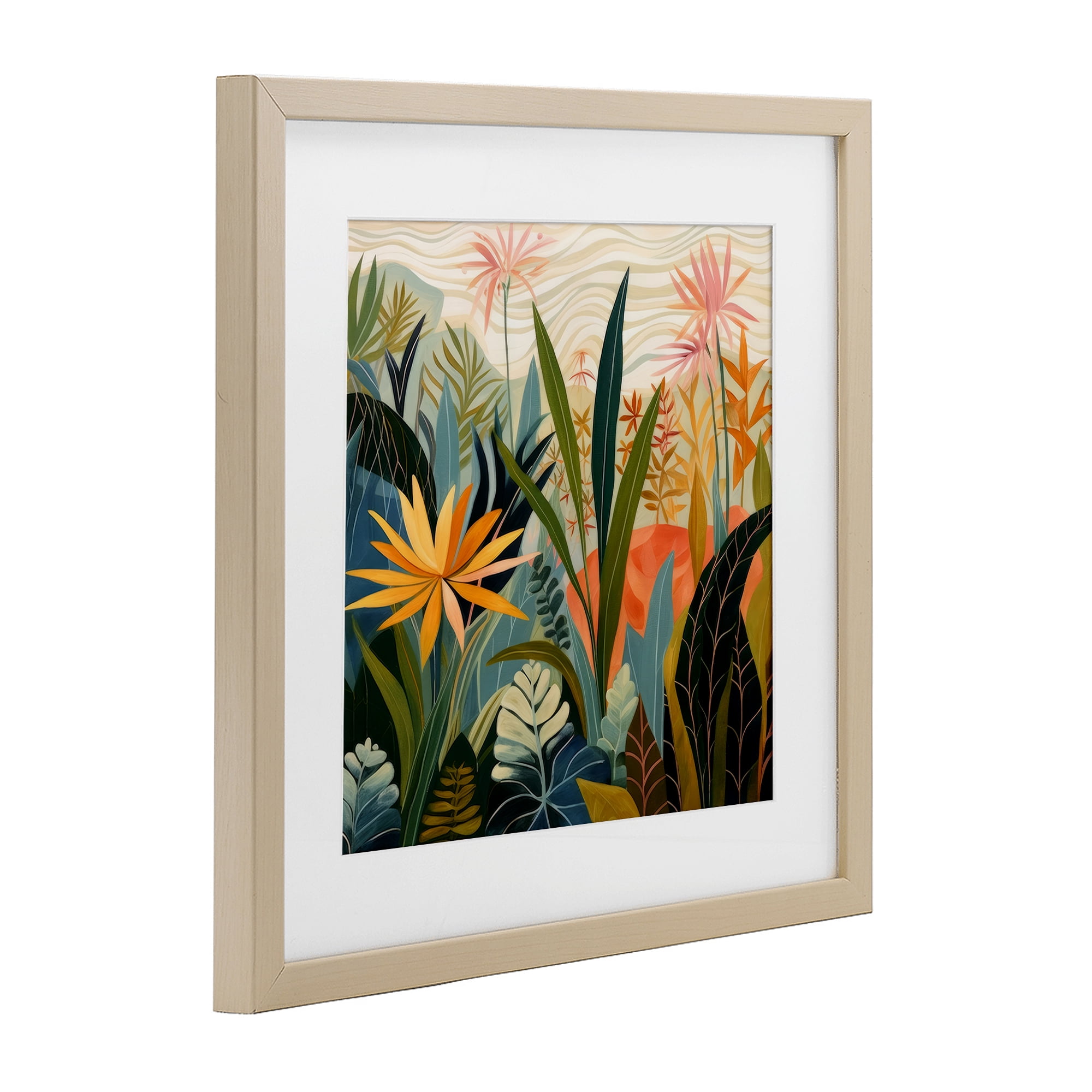 Stupell Industries Tropical Botanical Embrace Birch Framed Print Under Glass, design by Lazar Studio