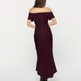 thumbnail image 2 of Jdlsppl Women's Formal Dress Slim Fit Off the Shoulder Ruffle Mermaid Cocktail Party Wedding Guest Bodycon Dinner Evening Long Fishtail Dresses Purple 12, 2 of 4