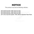 thumbnail image 2 of Transit Auto Rear Coated Disc Brake Rotors and Ceramic Pads Kit for Car Audi S6 S7 A8 Quattro S8 KGT-102694, 2 of 11