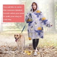 thumbnail image 4 of Wearable Oversized Blanket,LightPurple Cartoon Dinosaurs Eggs Pattern Wearable Blanket Hoodie for Adults,Cozy Hooded Blankets with Super Pockets,Super Warm Fuzzy Pullover for Women & Men, 4 of 6
