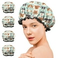 thumbnail image 7 of Shower Caps,Lovely Dog Breeds Waterproof Shower Cap for Women 4 Pieces,Double Reusable Hair Cover for Shower PEVA Elastic Stretch Hem, 7 of 7