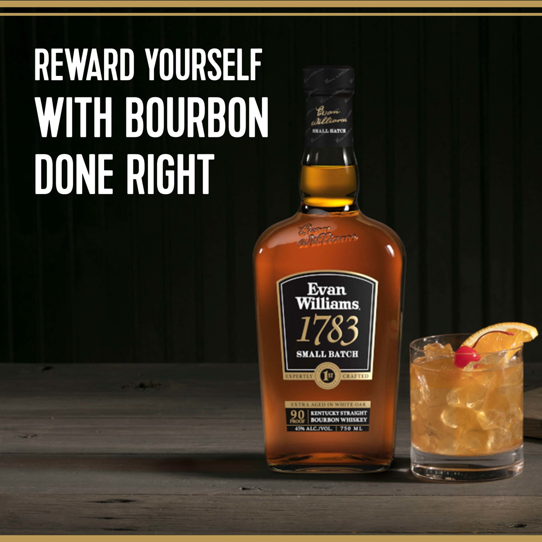 Evan Williams, Small Batch Straight Bourbon, 750 ml Bottle, 45