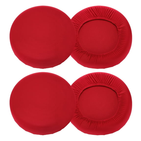 Uxcell 4 Pack Stool Covers Round, 16-20 Inch Bar Stool Covers Washable Dustproof Slipcover Seat Cushion with Elastic for Bar Kitchen Living Room Decor, Red