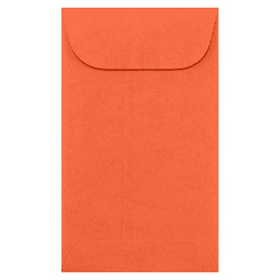 LUXPaper #5 1/2 Coin Envelopes, 24 lb. Bright Orange, 3 1/8 x 5 1/2, 50 Pack