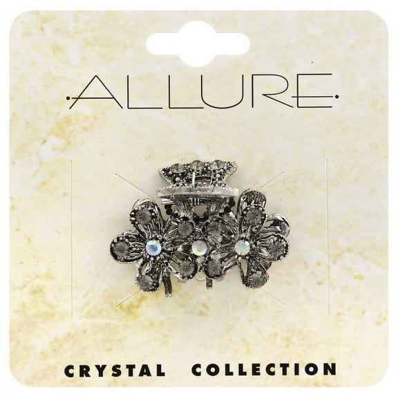 Allure Metal & Rhinestone Medium Jaw Clip - Silver