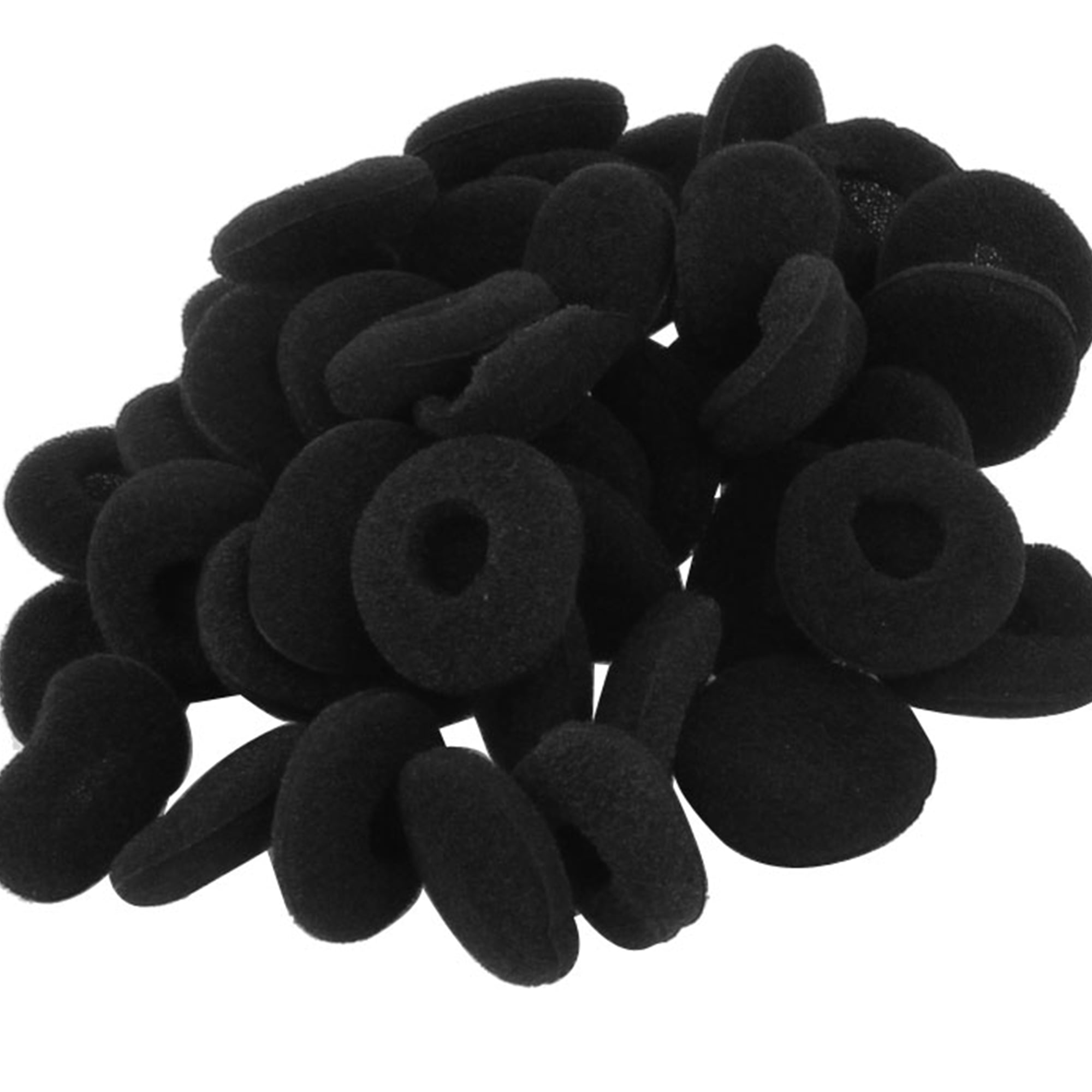 Unique Bargains Sponge Headphone Earphone Ear Pad Tip Cover 18mm Dia 46pcs Black