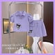 thumbnail image 1 of 2Pcs Anime Sanrioed Girl's Short Sleeved Hello Kitty Kuromi Kawaii Fashion Cartoon Kids Short-Sleeve T-Shirt Pleated Skirt Set, 1 of 4