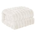 thumbnail image 2 of Faux Rabbit Fur Throw Blanket, Luxury Soft Warm Bubble Blanket for Bed, Couch, Sofa, Beige, 50" X 60", 2 of 7