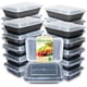 thumbnail image 1 of Enther Contenedores de preparación de comidas, paquete de 20, 1 compartimento con tapas, almacenamiento de alimentos sin Bento BPA | Apilable | Loncheras reutilizables, microondas/lavavajillas, aptas, 1 of 5
