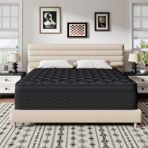 Queen Size Hybrid Mattress – 12 inch Gel Memory Foam & Pocket Springs, Medium Feel, CertiPUR-US Certified, Pressure Relieving & Motion Isolation