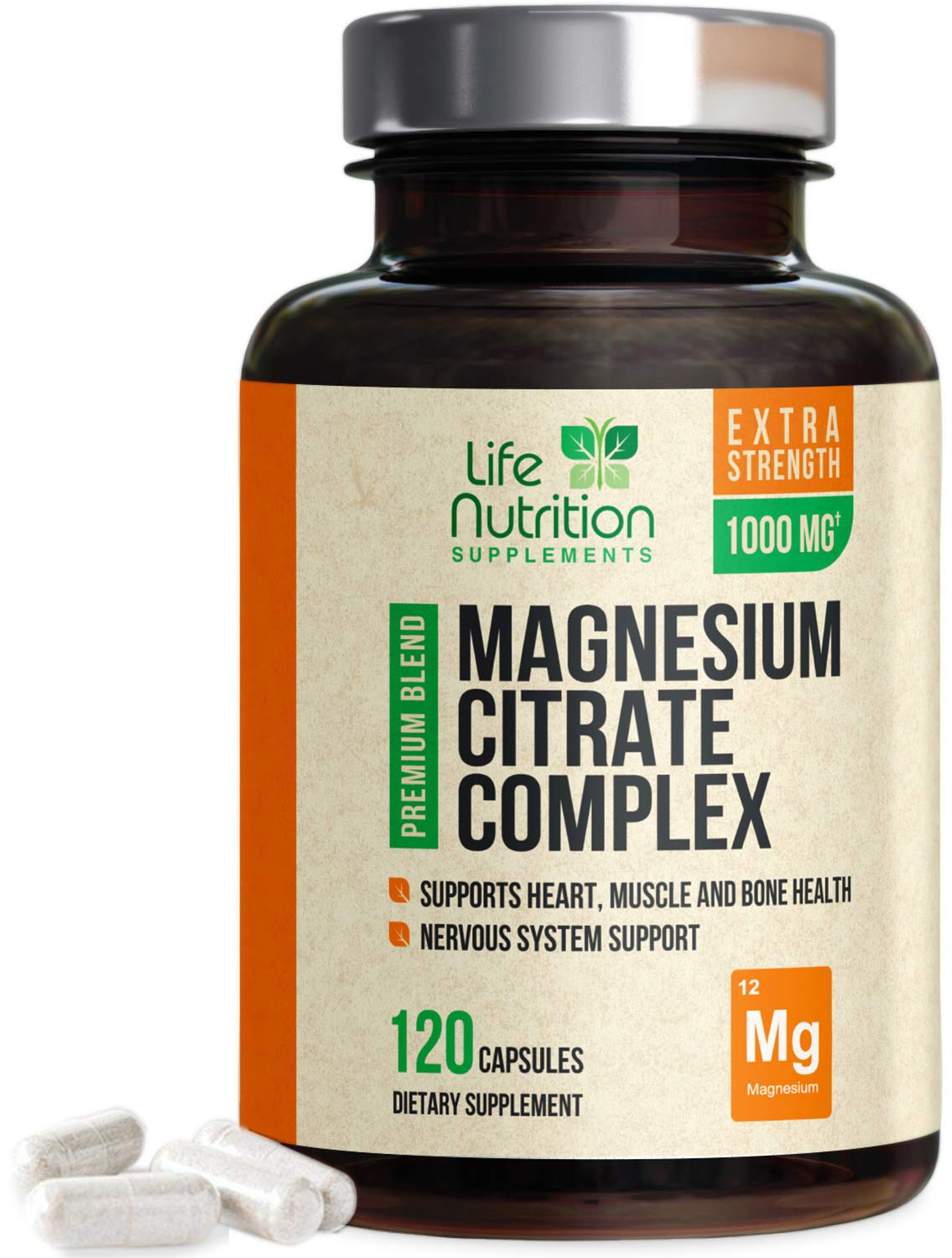 Life Nutrition Magnesium Citrate Capsules 100 Chelated for High
